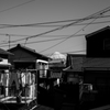 住宅街の富士