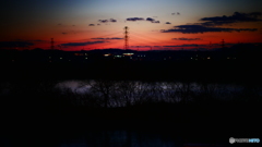 木曽三川の夕景