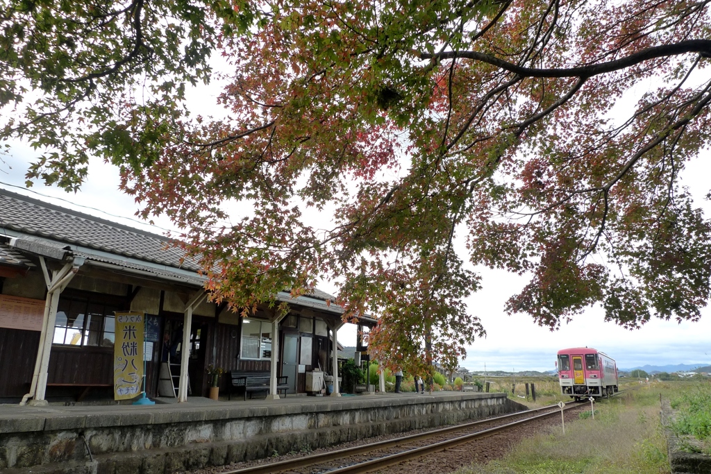 色づき始めた駅