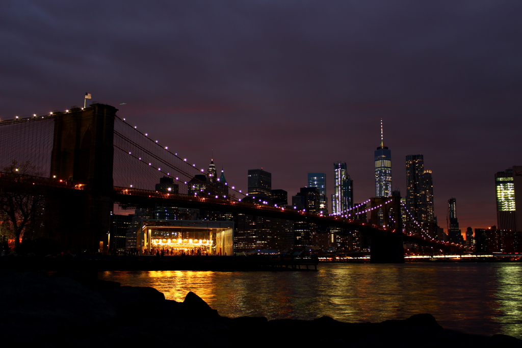 ブルックリン橋と夜景