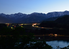 北アルプスの夕景