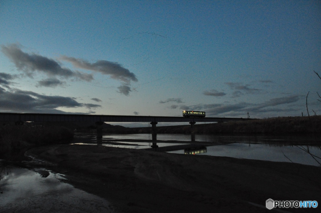 夕暮れの気仙沼線