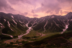 立山連峰の夕暮れ