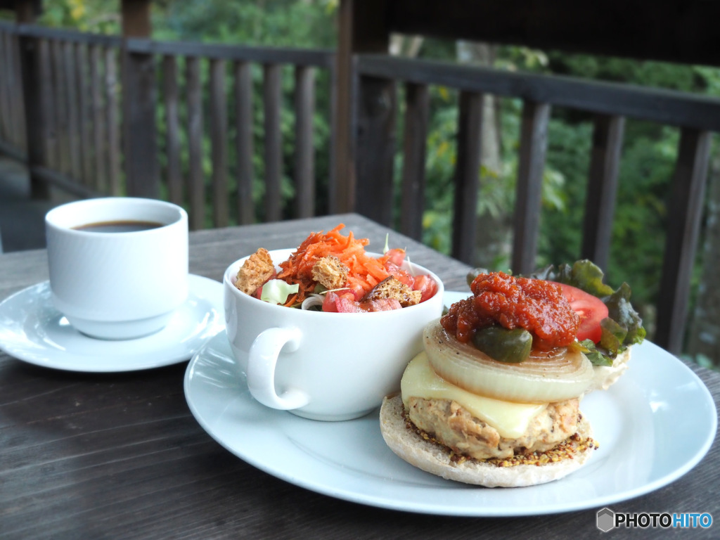 cafe　日月堂　バーガープレート