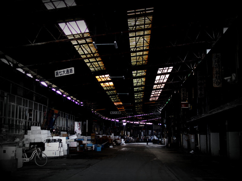 人の居ない築地市場