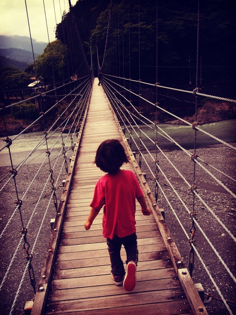 First suspension bridge