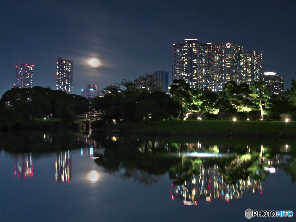浜離宮の栗名月