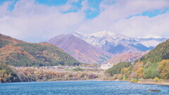 赤谷湖で三国連山を望む