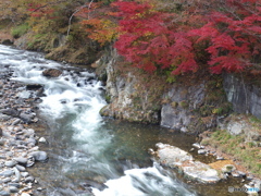 紅葉・岩壁・清流