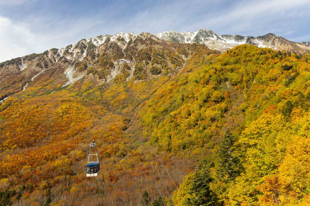 雪の立山と紅葉の大観峰