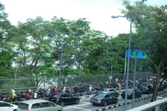 マレーシア国境の朝の渋滞