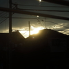 部屋からの夕陽