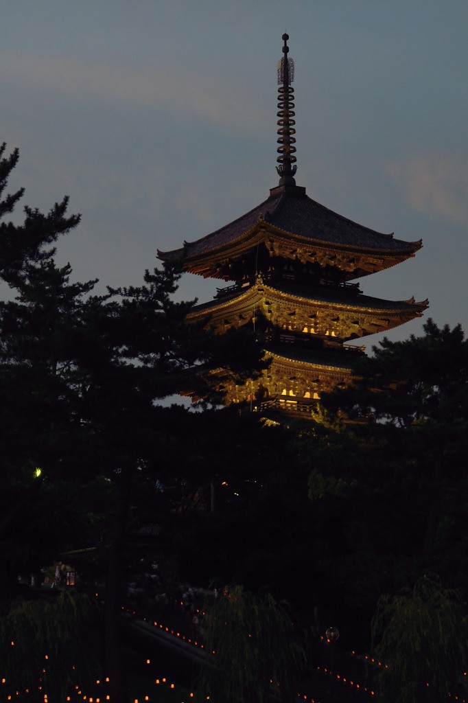 五重塔と燈花会