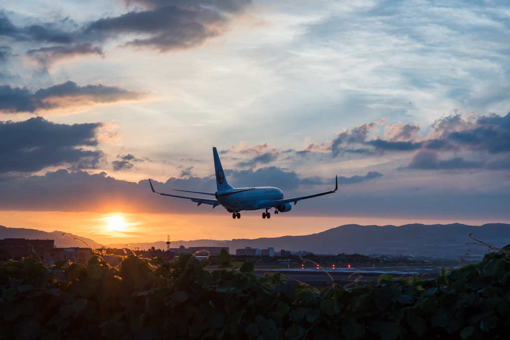 大阪空港の夕暮れ