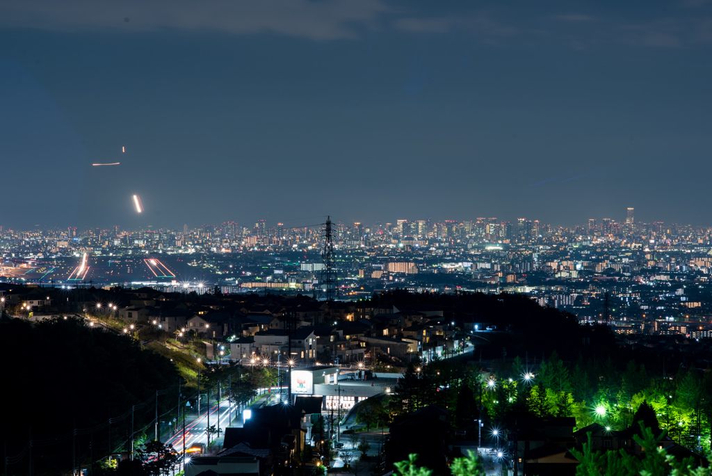 空港の見える夜景