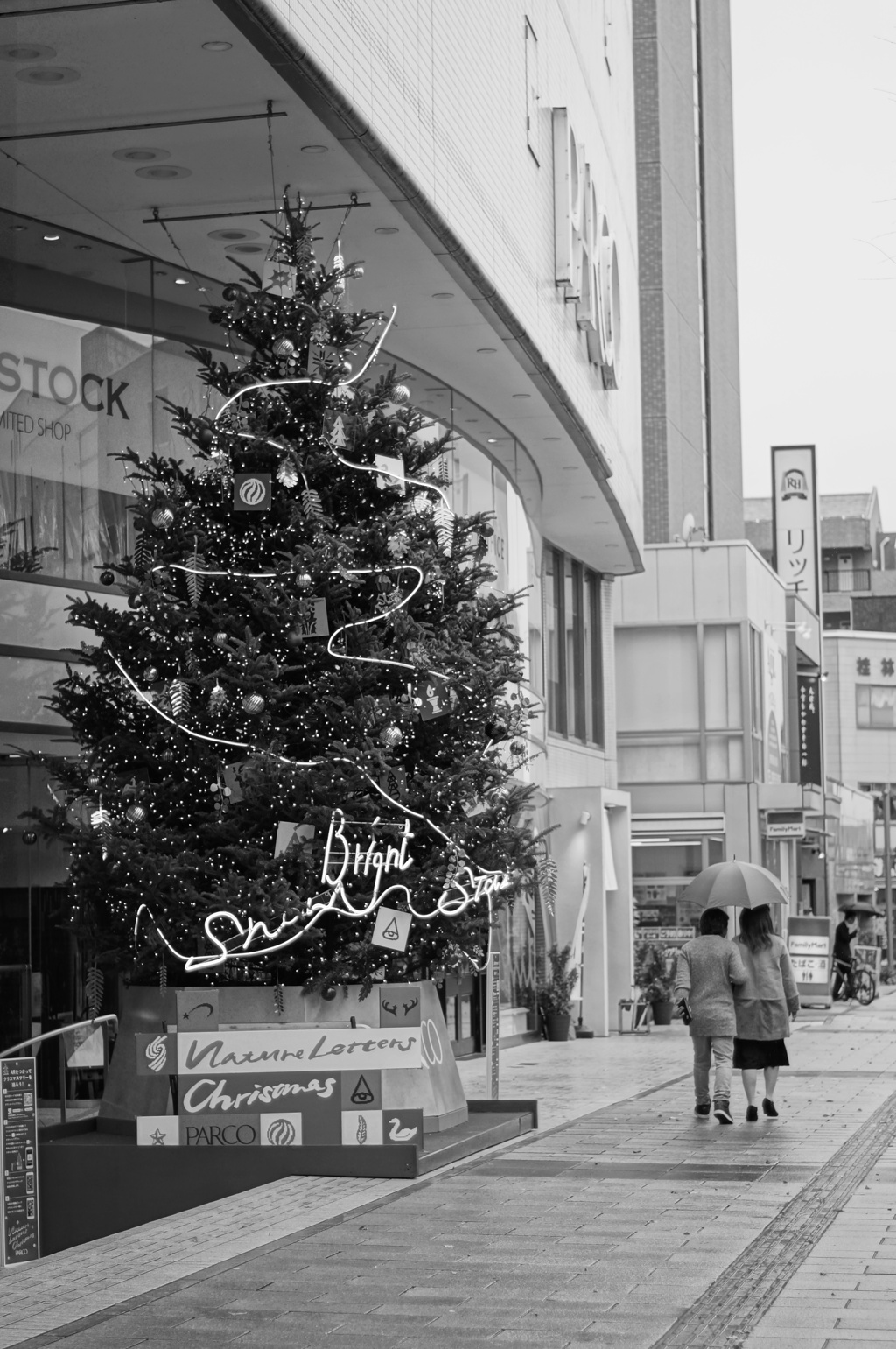 12月の街に降る雨