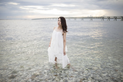 「Cloudy sky blue sea」