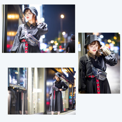 「スナップフォト2018 no.11 : 個性系全身ブラックのオシャレ女子」2