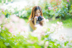 「お花さん、撮るのー 」