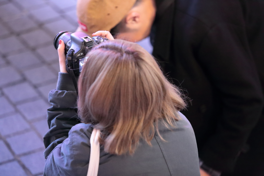 カップル カメラ女子