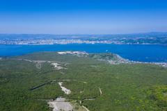 桜島溶岩源から望む鹿児島市街地