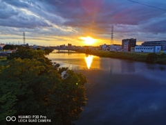 鶴見川　夕景　2021.7