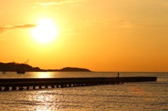 房総半島の夕陽