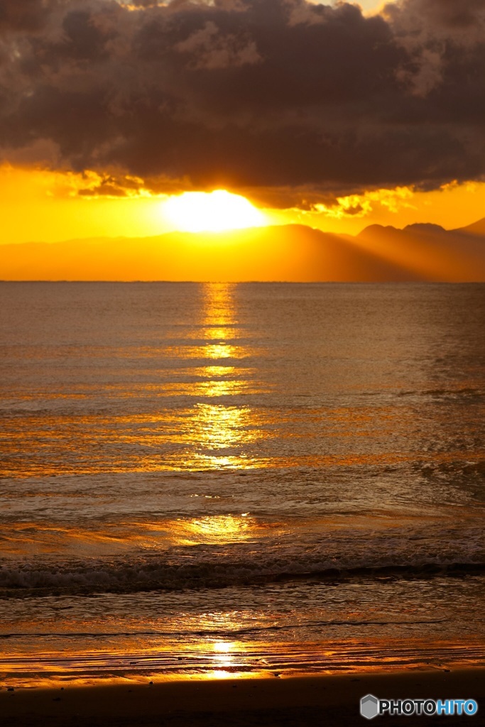 湘南、江ノ島の夕陽