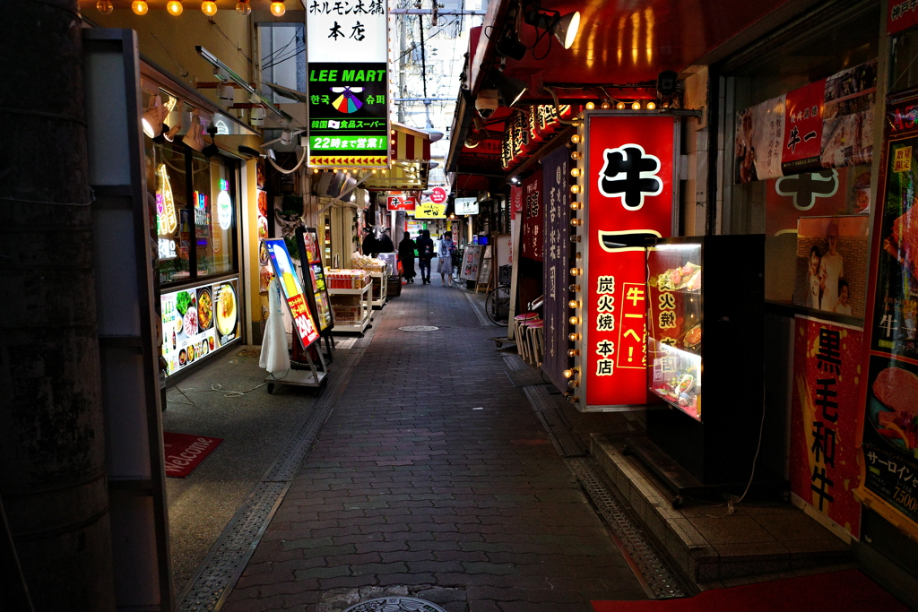 焼肉店が並ぶ路地裏
