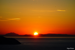 夕焼け空は日本海