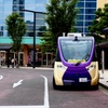 昨日から市内でバスの自動運転の試験走行が始まりました