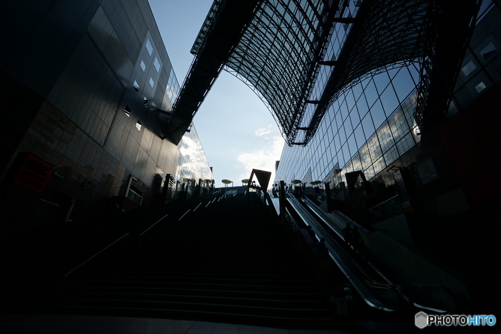 京都駅の上