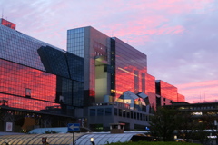 夕陽に染まる京都駅