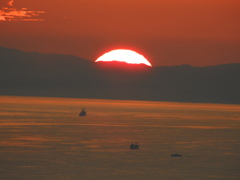 試し撮り：夕日に溶け込む