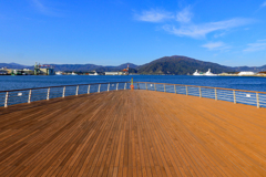 展望デッキは青空