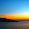 岬と夕焼け