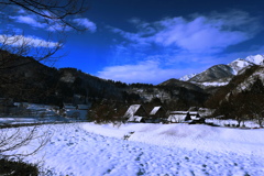 白川郷の青空