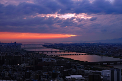 淀川河口の夕景