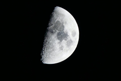今夜のお月さん。真半分