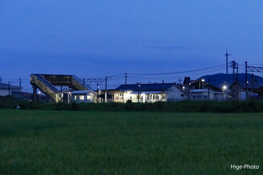 ローカル駅の灯