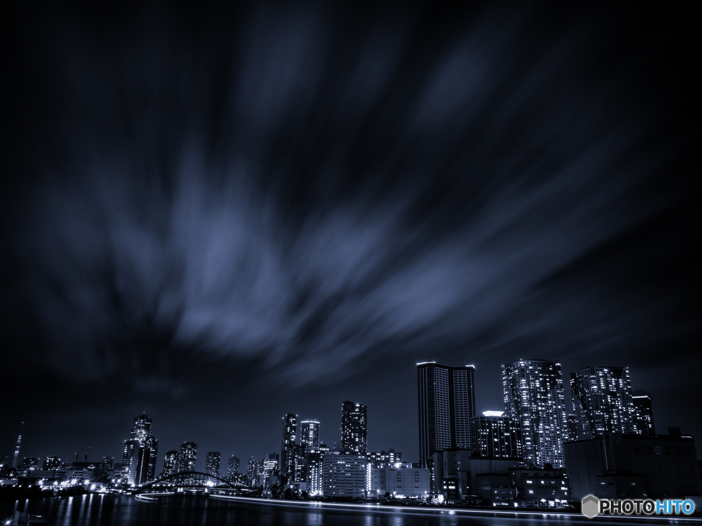 竹芝からの夜景と夜空