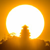 朝陽とお城