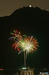 201508192015/08/19岐阜長良川鵜飼い花火①～④の比較（明）合成