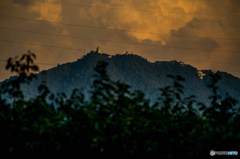 2015/08/26夕日に染まる岐阜金華山岐阜城