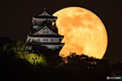 満月と岐阜城②
