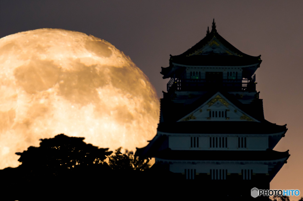 十六夜の月と岐阜城