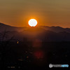 岐阜城に昇る太陽
