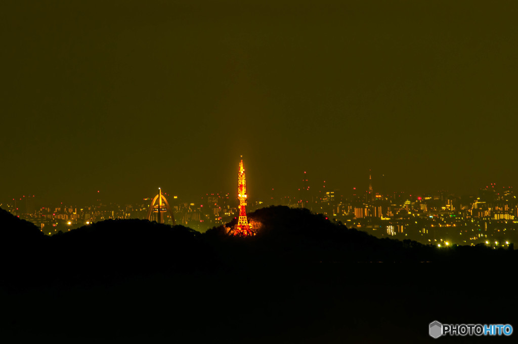 2015/08/12城ヶ峰西方の展望地からぎふチャンのテレビ塔