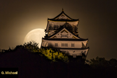 中秋の名月と城②