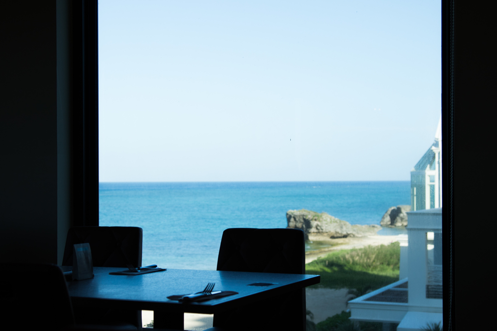 Breakfast at the window with ocean views